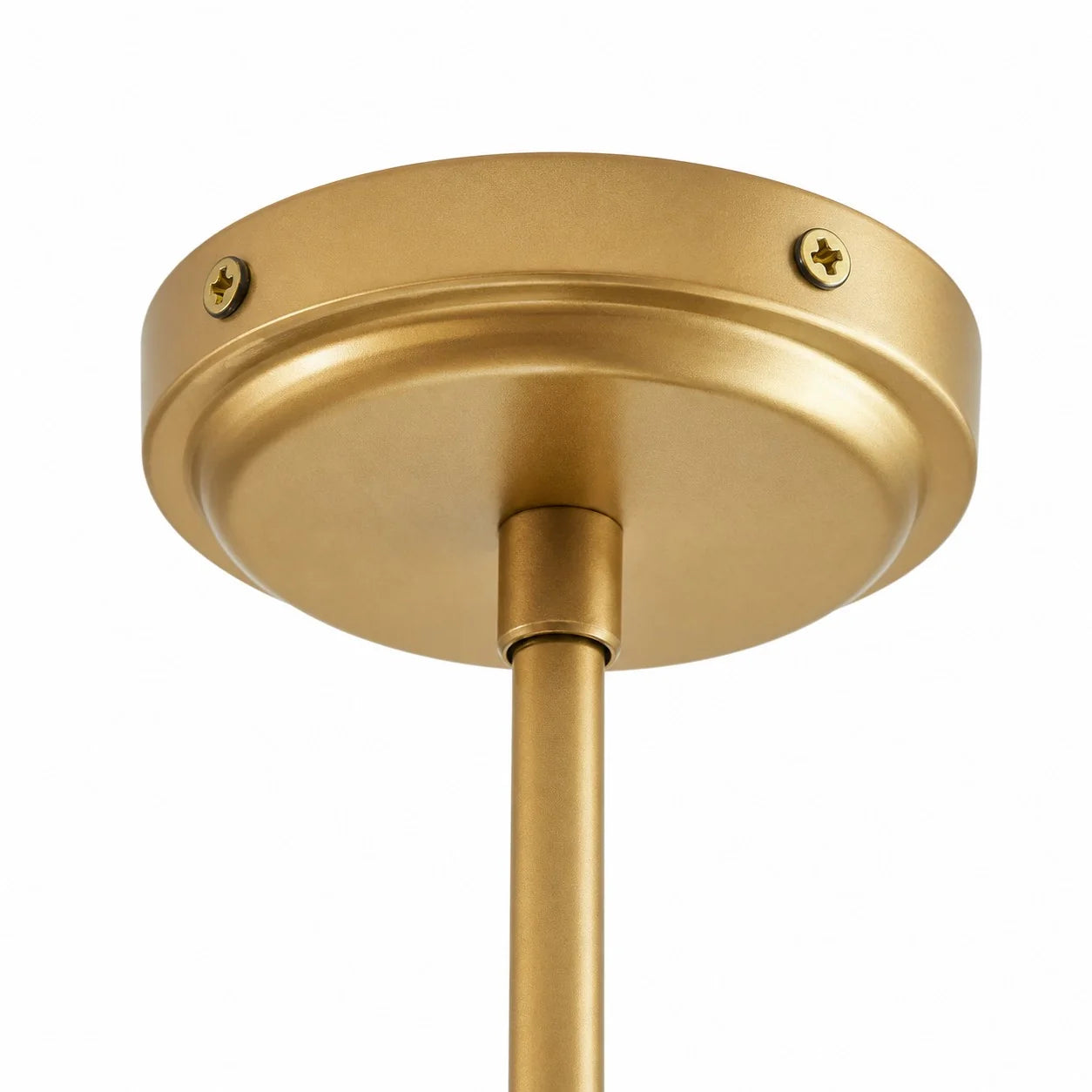 Gold ceiling light fixture on a white background