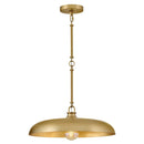 Gold pendant light fixture on a white background