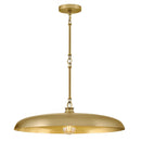 Gold pendant light on a white background