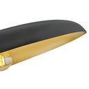 Black and gold lampshade on a white background