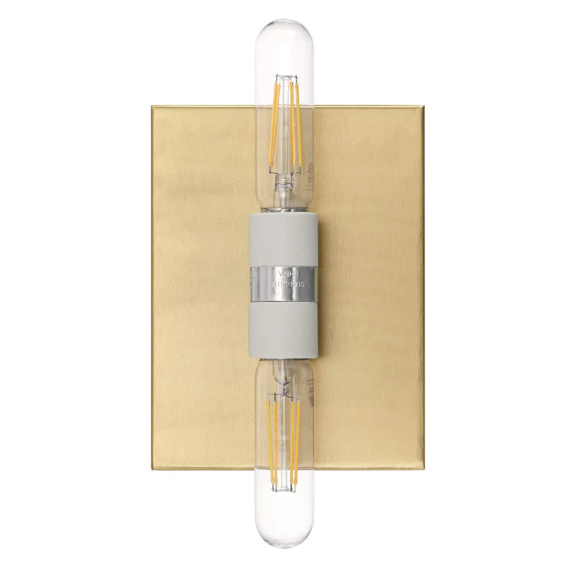Wall-mounted light fixture with gold background