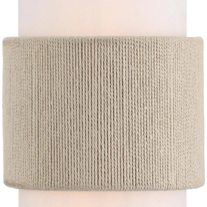 Textured beige lampshade on a white background