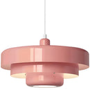 Pink pendant light on a white background