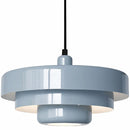 Blue pendant light with a white background