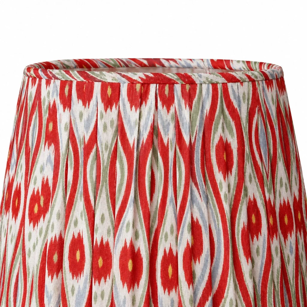 Red and white patterned skirt on a white background