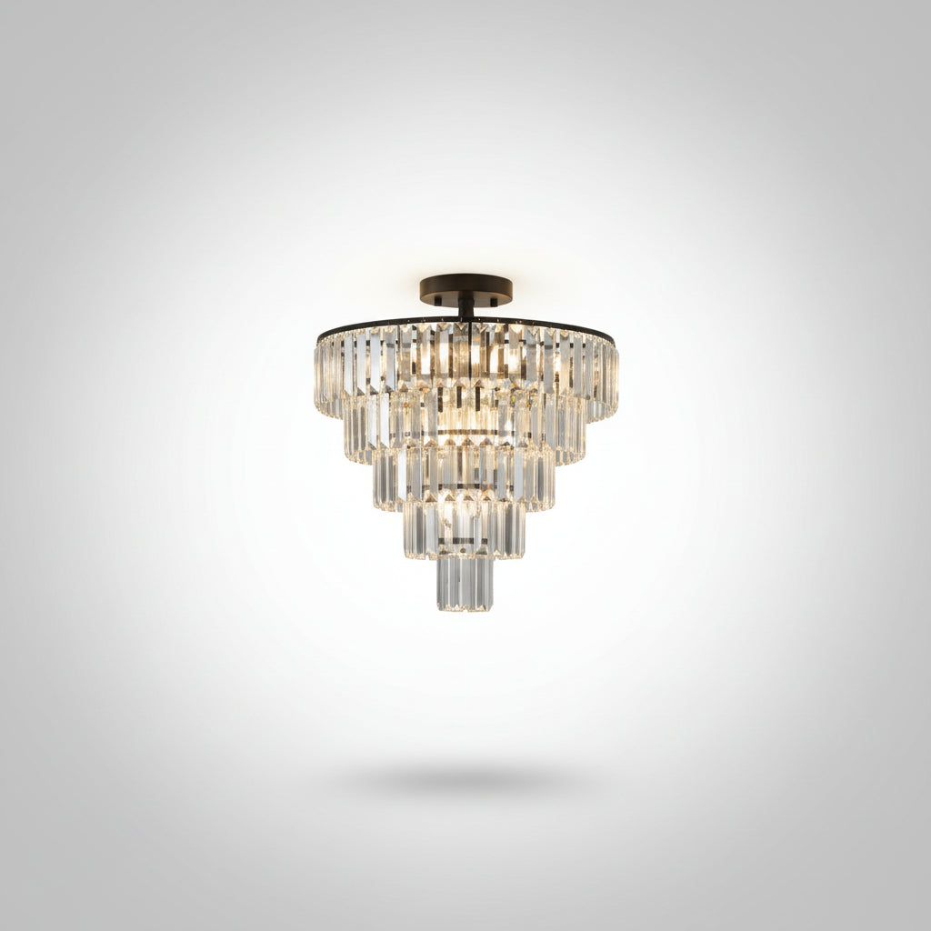 Black Crystal Chandelier for Living Room