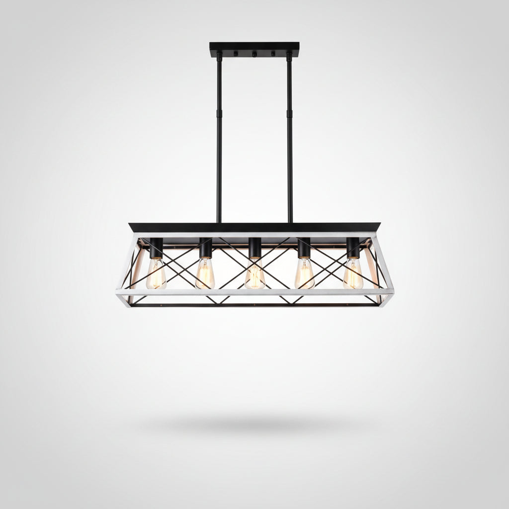 Farmhouse White Chandelier for Kitchen Lighting