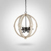 Farmhouse Wood White Chandelier Ceiling Light