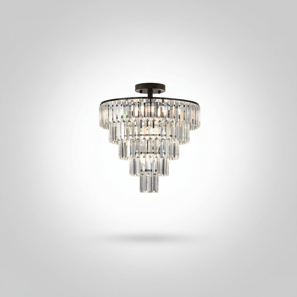 Large Black Crystal Chandelier for Dining Room Ceiling