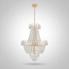 Large Modern Gold Chandelier with Crystals