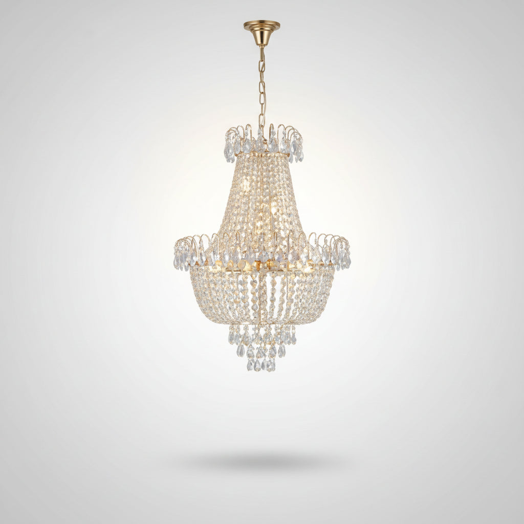 Modern Gold Crystal Ceiling Light Fixture