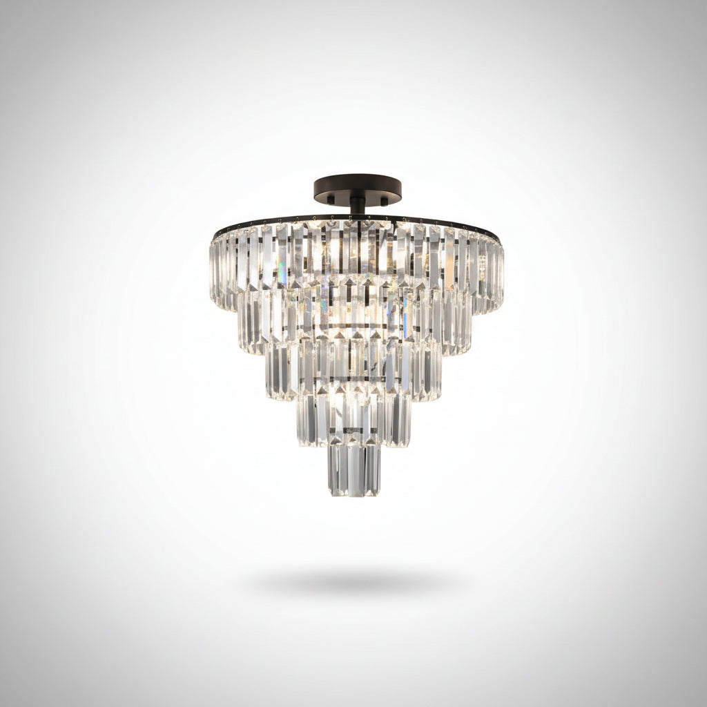 Modern Black Crystal Ceiling Light Fixture