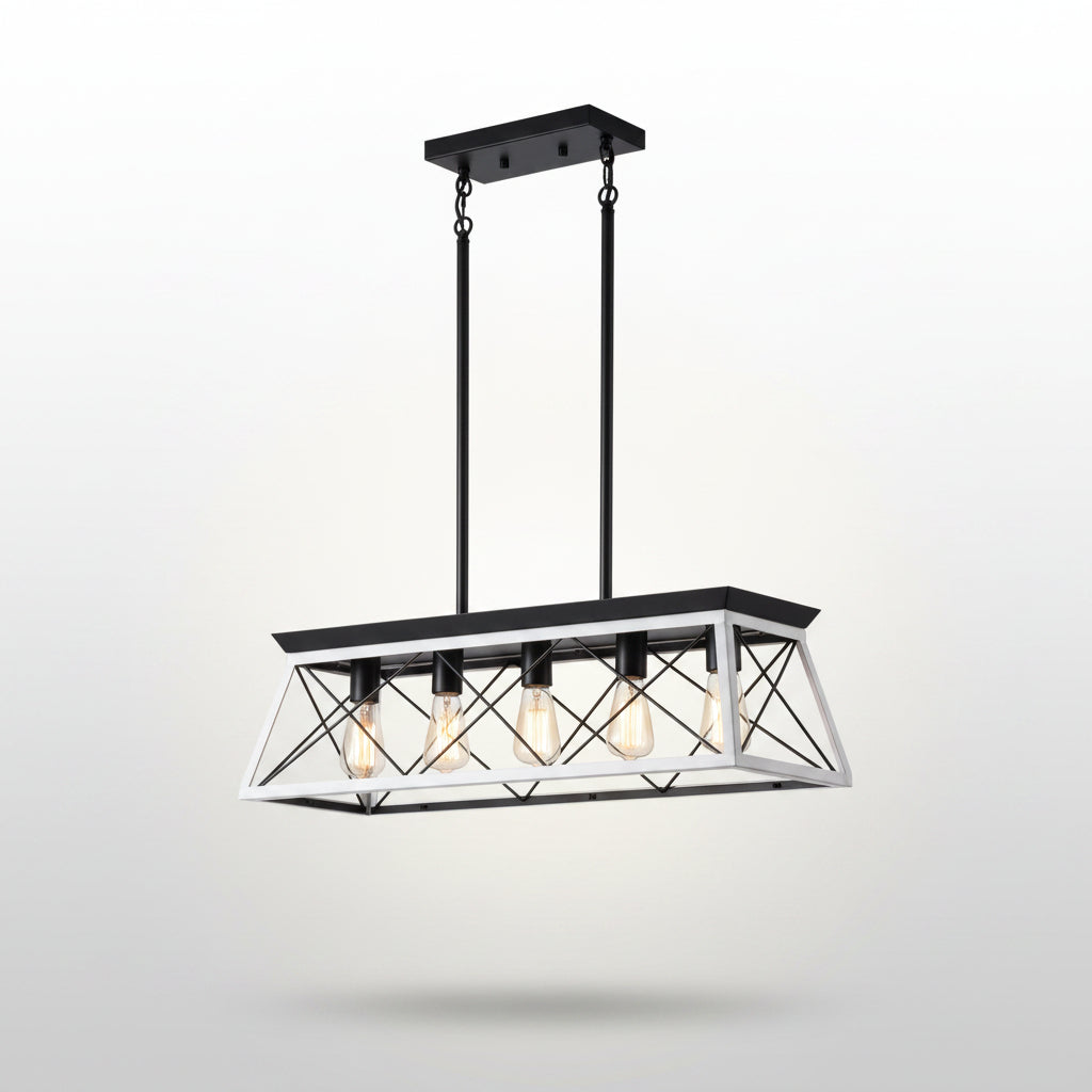 White Farmhouse Ceiling Light for Living Room